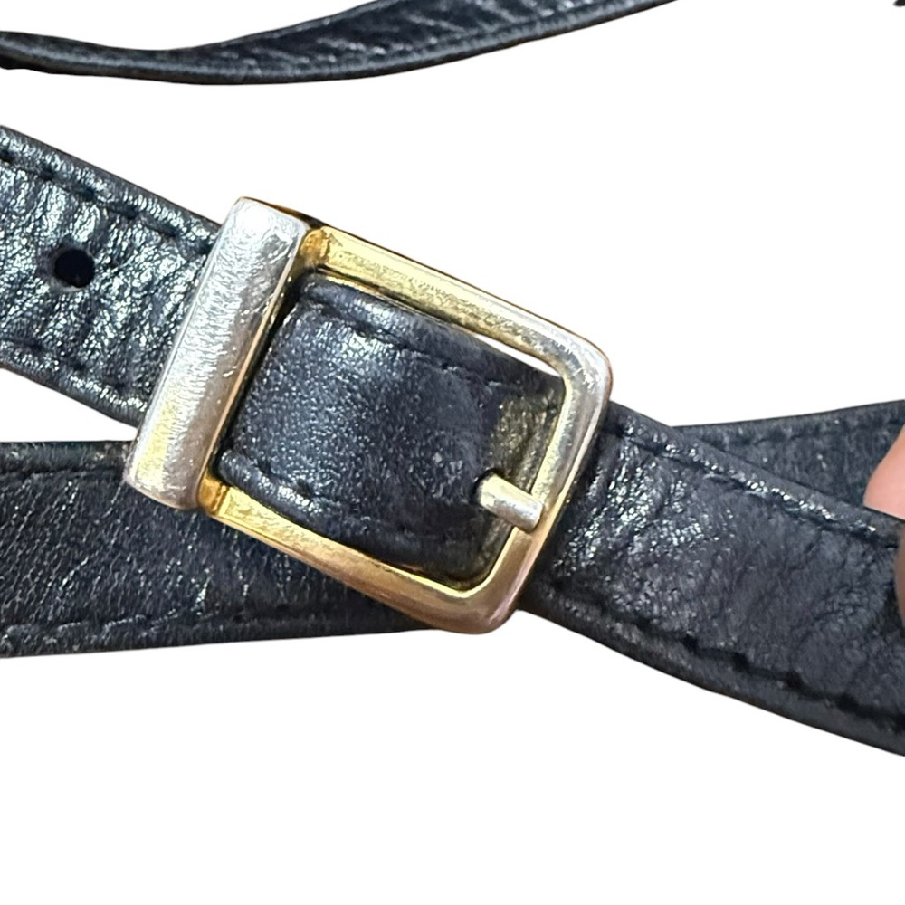 Portofino Collection Black Genuine Leather Croc-Embossed Crossbody Bag - Picture 12 of 16